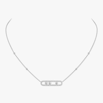 [Vintora] Move Pave_ Rose Gold Diamond Necklace