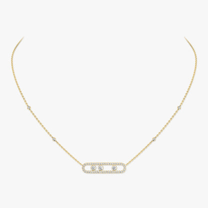 [Vintora] Move Pave_ Rose Gold Diamond Necklace