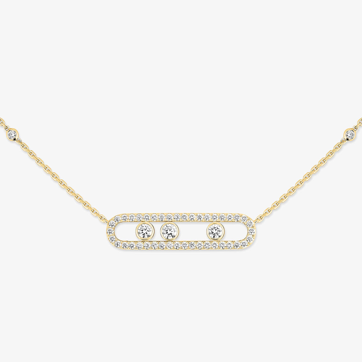 [Vintora] Move Pave_ Rose Gold Diamond Necklace