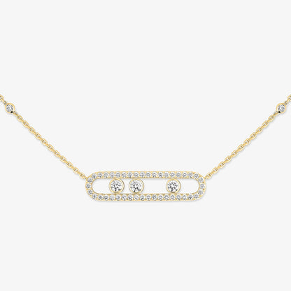 [Vintora] Move Pave_ Rose Gold Diamond Necklace