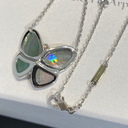 [Vintora]LARGE BUTTERFLY SILVER PENDANT DIAMOND NECKLACE