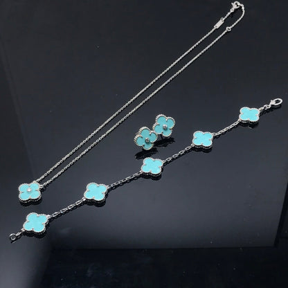 [Vintora]CLOVER 1 DIAMOND BLUE SKY SILVER EARRINGS