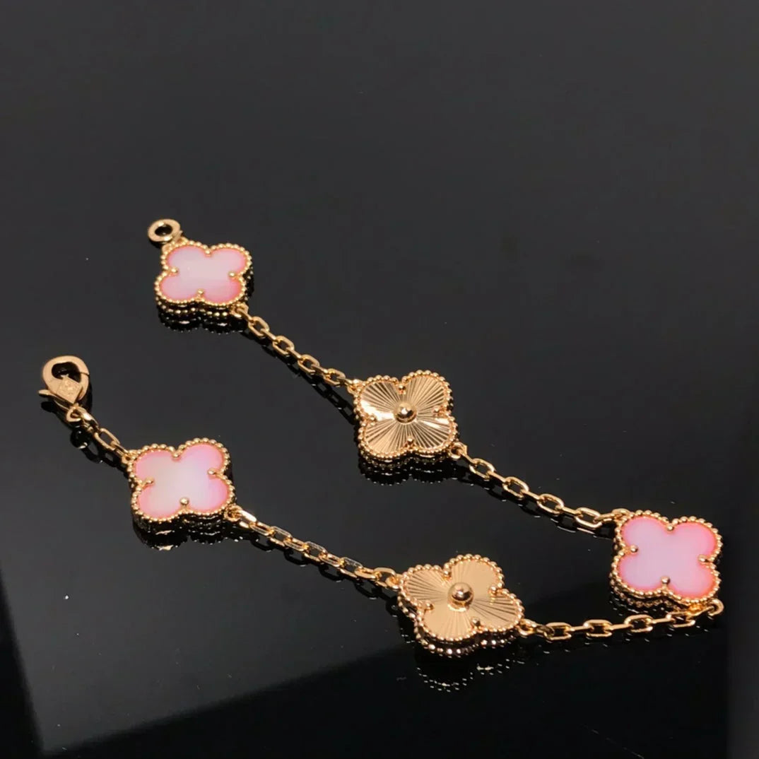[Vintora] CLOVER 5 MOTIFS  PINK MOP BRACELET COLLECTION