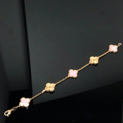 [Vintora] CLOVER 5 MOTIFS  PINK MOP BRACELET COLLECTION