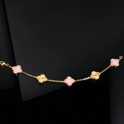 [Vintora] CLOVER 5 MOTIFS  PINK MOP BRACELET COLLECTION