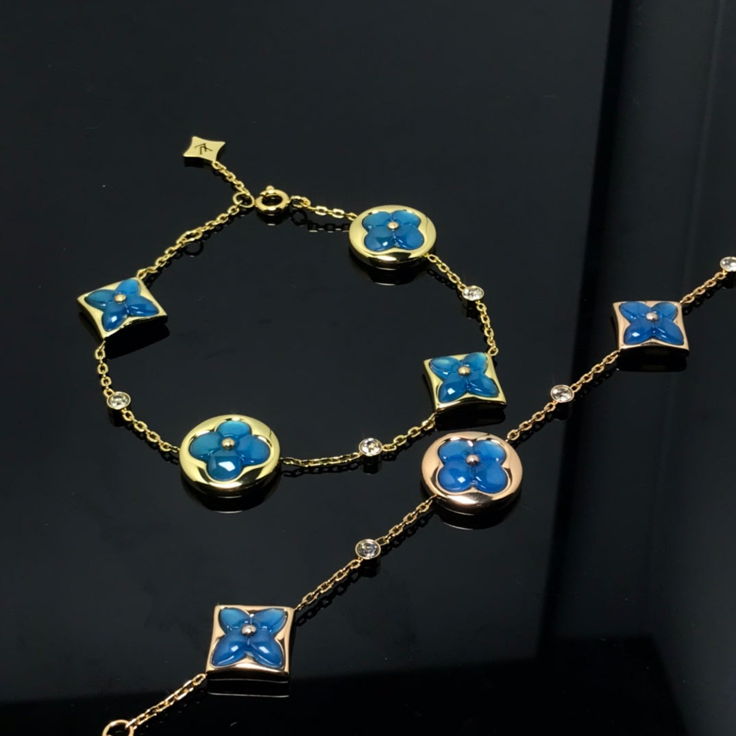[Vintora]STAR AND SUN 4 MOTIF BLUE BRACELET