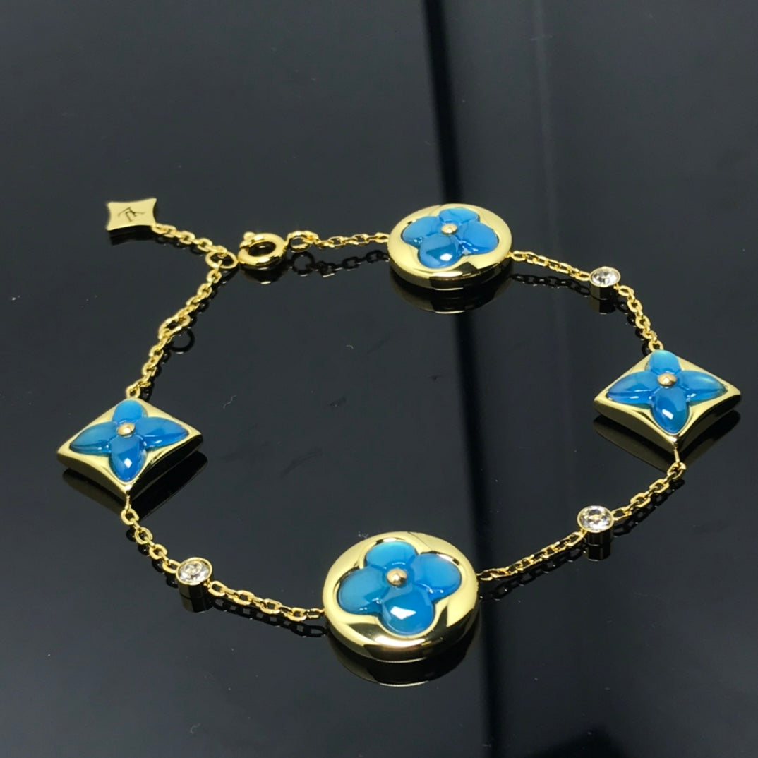 [Vintora]STAR AND SUN 4 MOTIF BLUE BRACELET