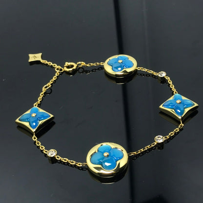 [Vintora]STAR AND SUN 4 MOTIF BLUE BRACELET