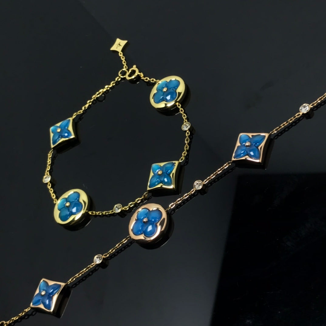 [Vintora]STAR AND SUN 4 MOTIF BLUE BRACELET