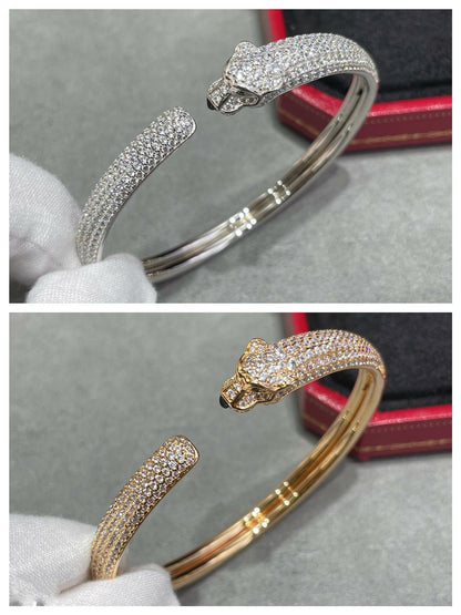 [Vintora]PANTHERE FULL DIAMOND OPEN BRACELET