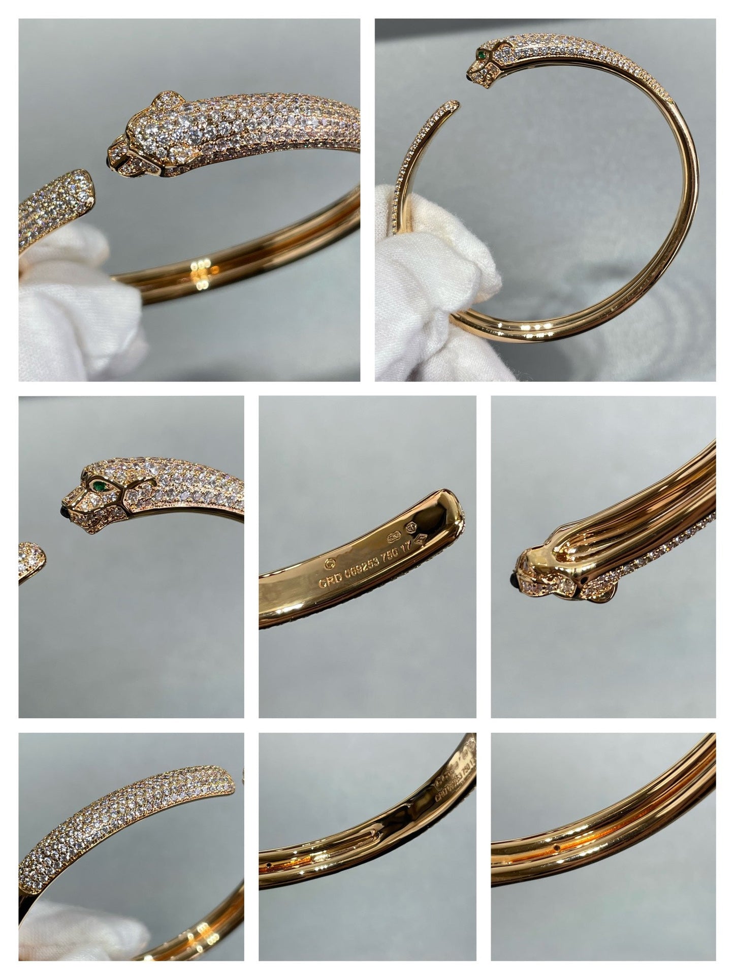 [Vintora]PANTHERE FULL DIAMOND OPEN BRACELET