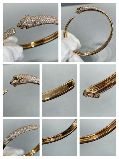 [Vintora]PANTHERE FULL DIAMOND OPEN BRACELET
