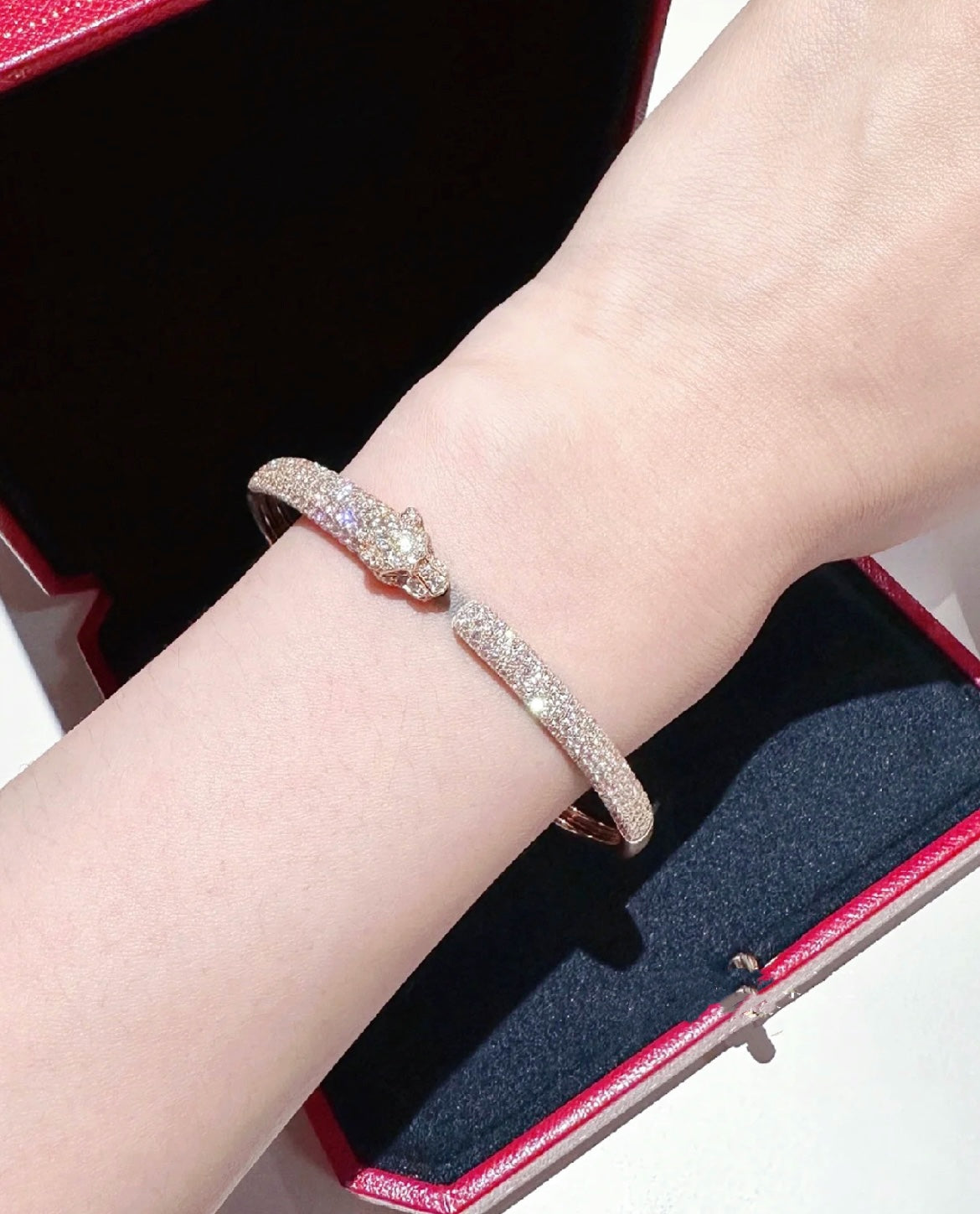 [Vintora]PANTHERE FULL DIAMOND OPEN BRACELET