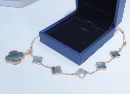 [Vintora]COMBINED BRACELET 5 MOTIFS AND NECKLACE DARK MOP Vintora GOLD