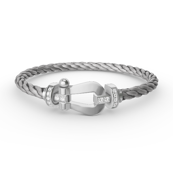 [Vintora]FORCE LARGE HORSESHOE HALF DIAMOND BRACELET SILVER