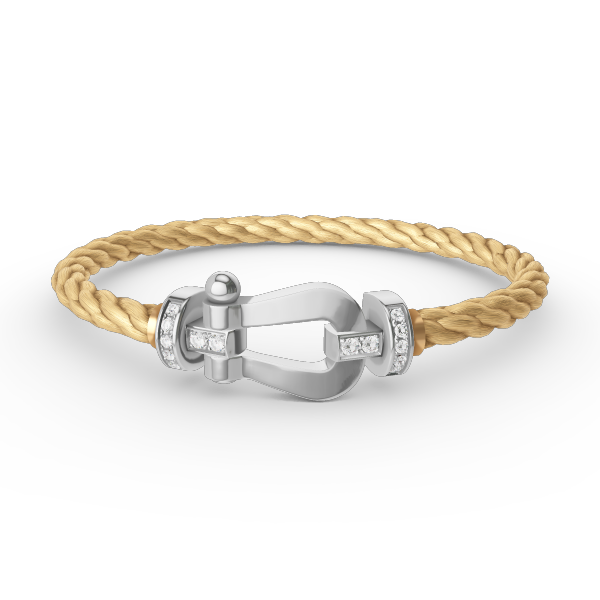 [Vintora]FORCE LARGE HORSESHOE HALF DIAMOND BRACELET SILVER