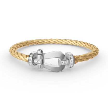 [Vintora]FORCE LARGE HORSESHOE HALF DIAMOND BRACELET SILVER