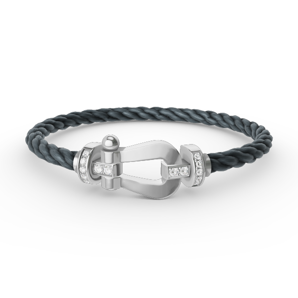 [Vintora]FORCE LARGE HORSESHOE HALF DIAMOND BRACELET SILVER