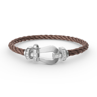 [Vintora]FORCE LARGE HORSESHOE HALF DIAMOND BRACELET SILVER