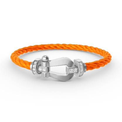 [Vintora]FORCE LARGE HORSESHOE HALF DIAMOND BRACELET SILVER