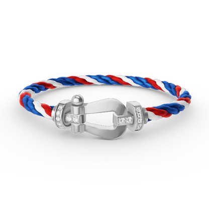[Vintora]FORCE LARGE HORSESHOE HALF DIAMOND BRACELET SILVER