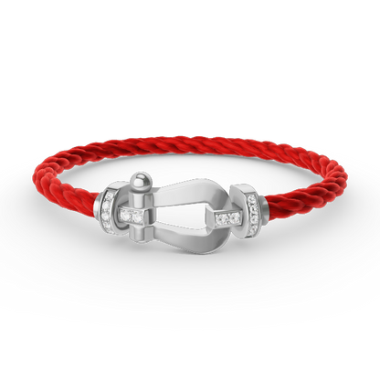 [Vintora]FORCE LARGE HORSESHOE HALF DIAMOND BRACELET SILVER