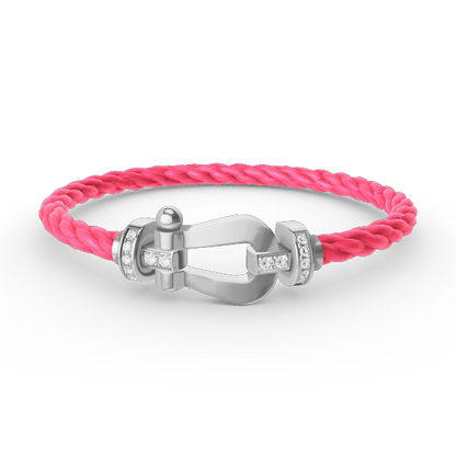 [Vintora]FORCE LARGE HORSESHOE HALF DIAMOND BRACELET SILVER