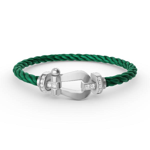 [Vintora]FORCE LARGE HORSESHOE HALF DIAMOND BRACELET SILVER