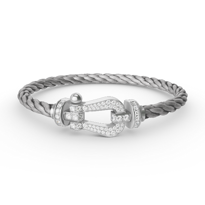[Vintora]FORCE LARGE HORSESHOE FULL DIAMOND BRACELET SILVER