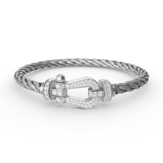 [Vintora]FORCE LARGE HORSESHOE FULL DIAMOND BRACELET SILVER