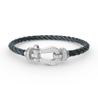[Vintora]FORCE LARGE HORSESHOE FULL DIAMOND BRACELET SILVER