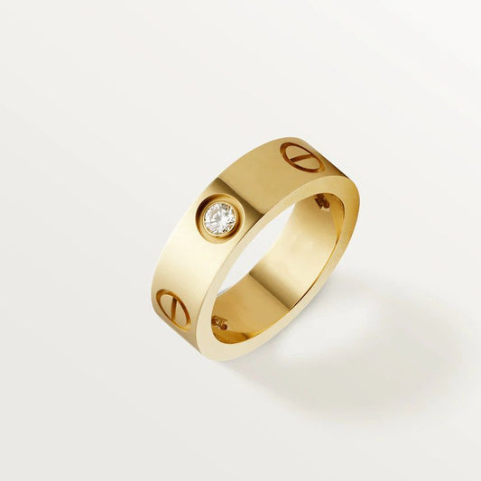 [Vintora]LOVE RING 5.5MM 3 DIAMONDS PINK GOLD