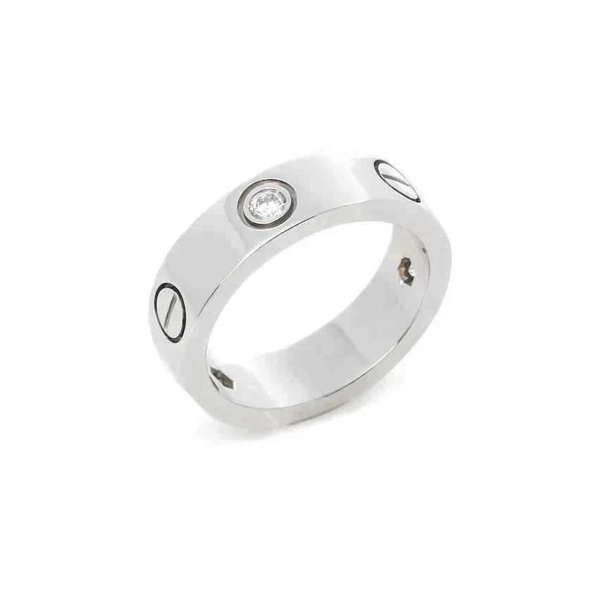 [Vintora]LOVE RING 5.5MM 3 DIAMONDS SILVER
